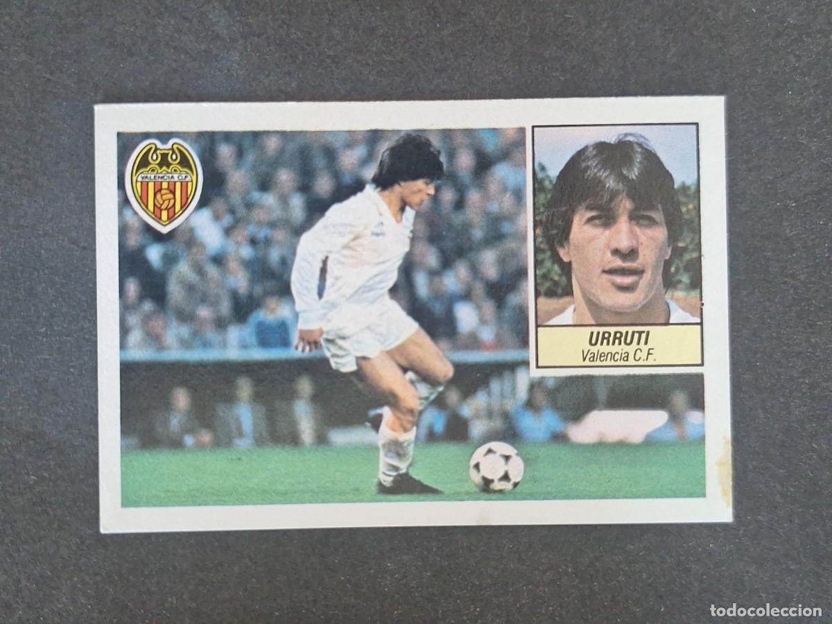 Cromos de f&uacute;tbol: L3 URRUTI VALENCIA C. F. LIGA ESTE 1984 1985 84 85 NUNCA PEGADO SIN PEGAR