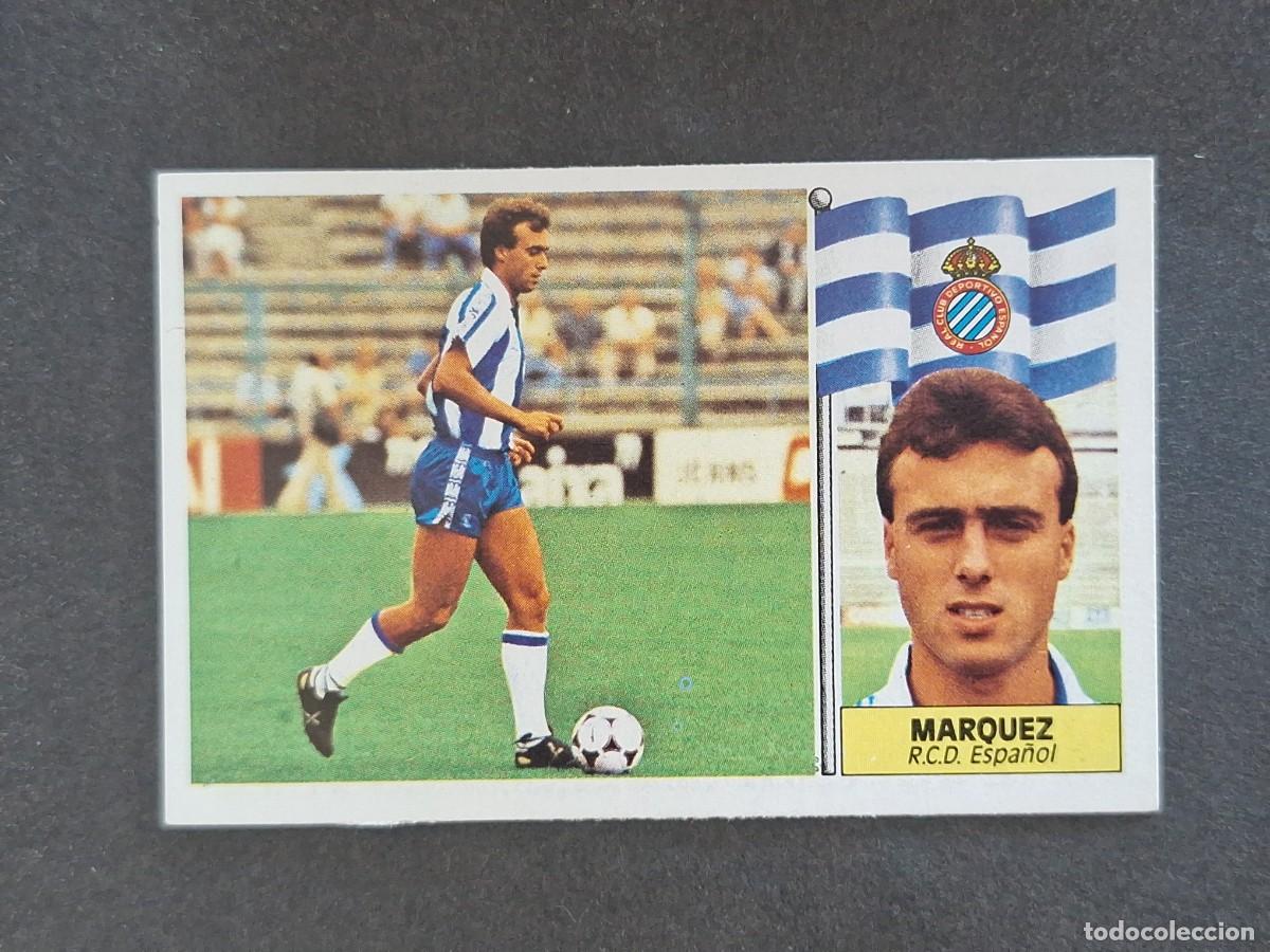 Cromos de f&uacute;tbol: L3 MARQUEZ R. C. D. ESPA&Ntilde;OL LIGA ESTE 1986 1987 86 87 NUNCA PEGADO SIN PEGAR