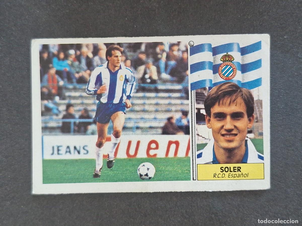 Cromos de f&uacute;tbol: L3 SOLER R. C. D. ESPA&Ntilde;OL LIGA ESTE 1986 1987 86 87 NUNCA PEGADO SIN PEGAR