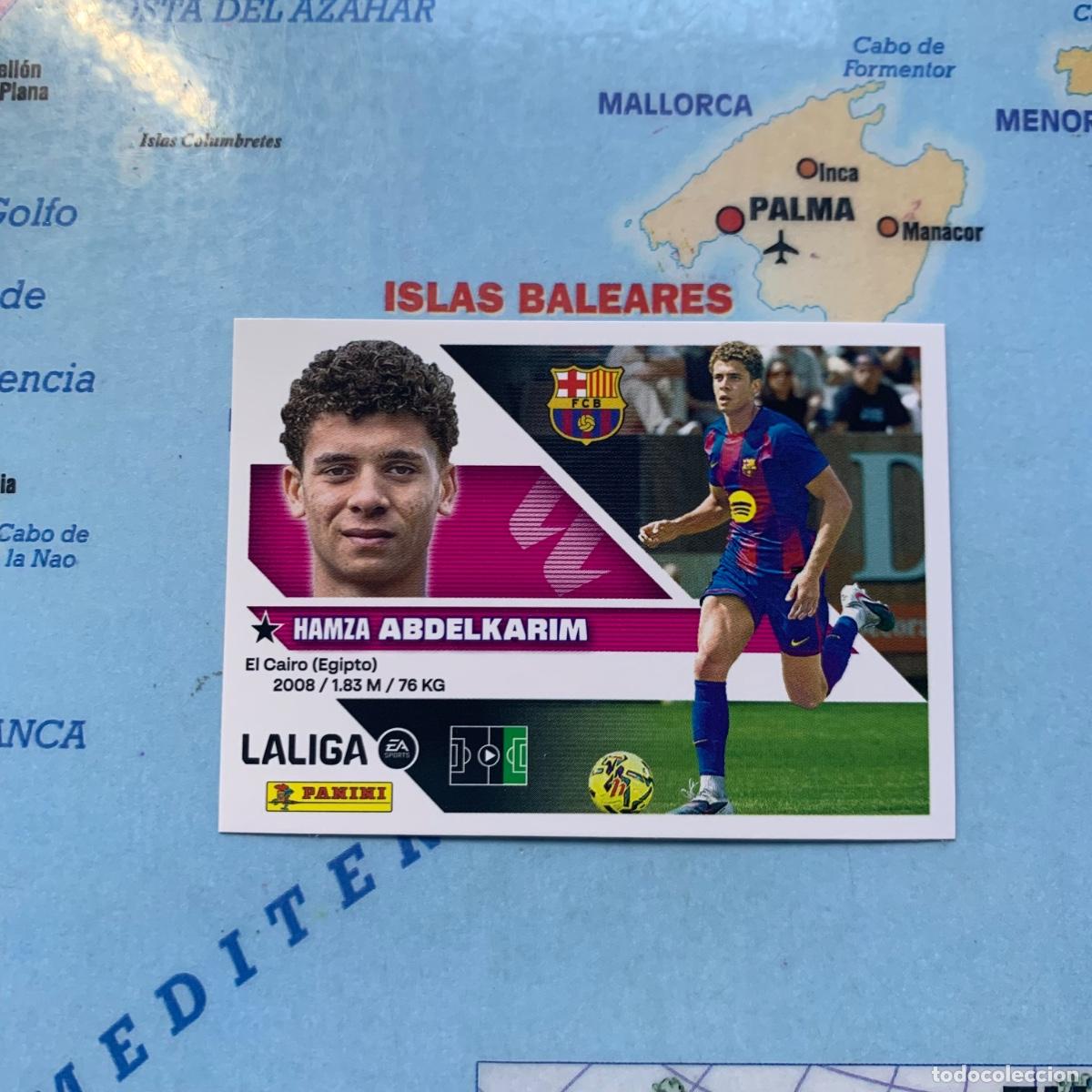 Cromos de f&uacute;tbol: Hamza Abdelkarim coloca n&uacute;mero 18 Bis Del Barcelona cromo de la liga este 26-27 2026-2027