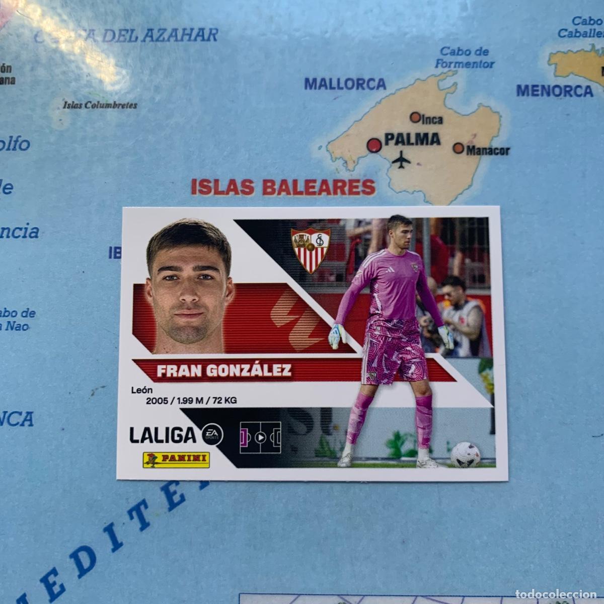 Cromos de f&uacute;tbol: Fran Gonz&aacute;lez n&uacute;mero 4 Del Sevilla cromo de la liga este 26-27 2026-2027