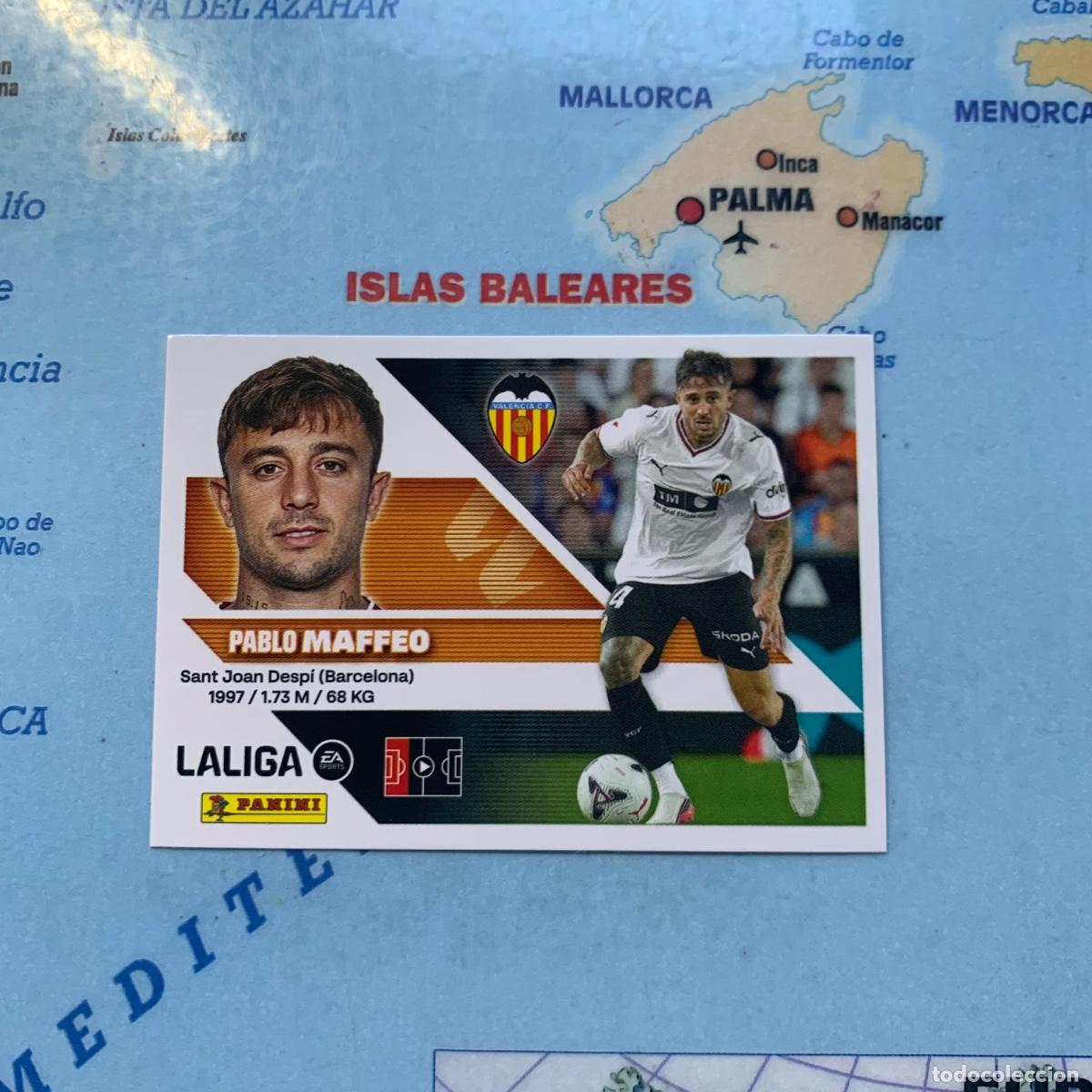 Cromos de f&uacute;tbol: Maffeo &uacute;ltimo fichaje n&uacute;mero 28 del Valencia cromo de la liga este 26-27 2026-2027