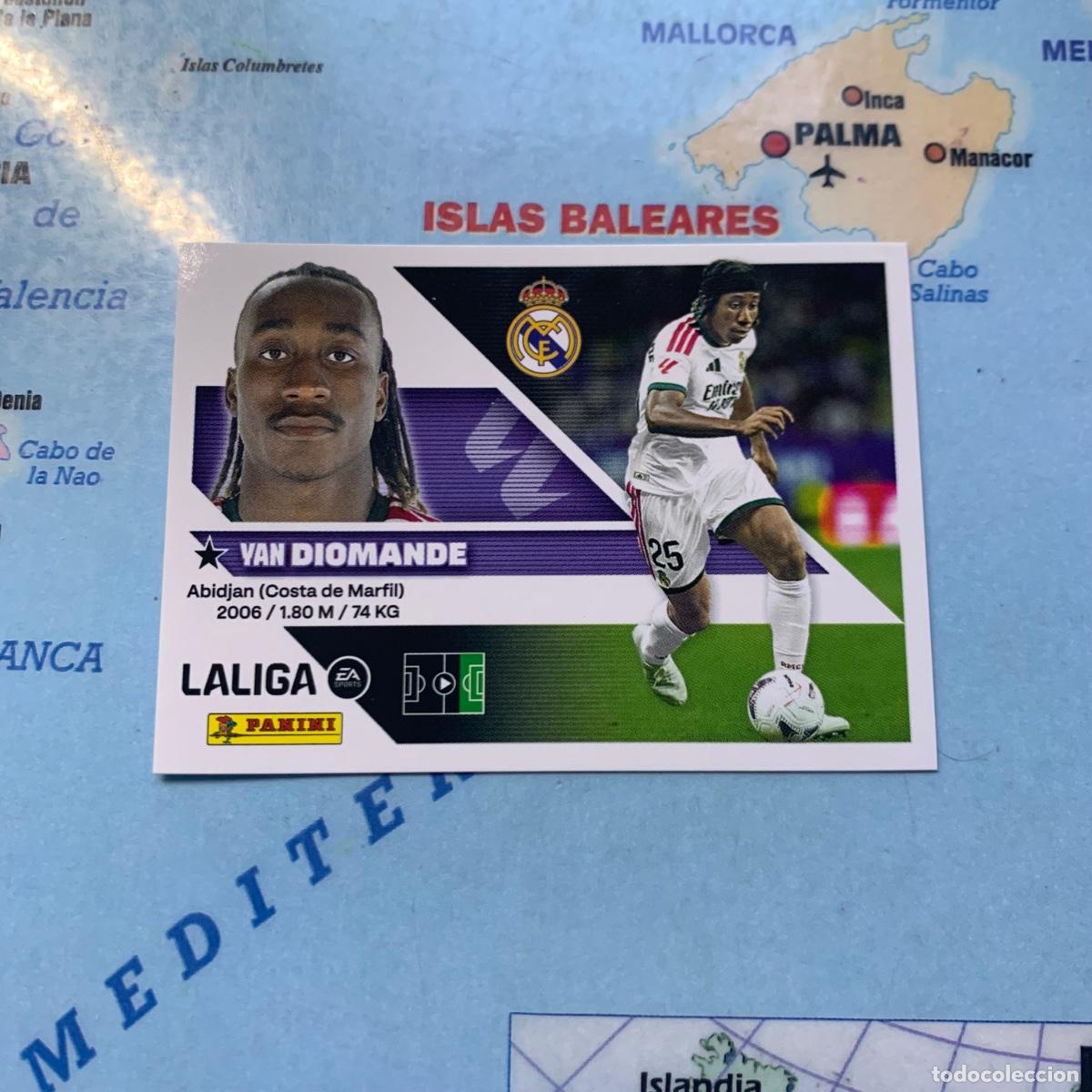 Cromos de f&uacute;tbol: Yan diomande &uacute;ltimo fichaje n&uacute;mero 39 Del Real Madrid cromo de la liga este 26-27 2026-2027
