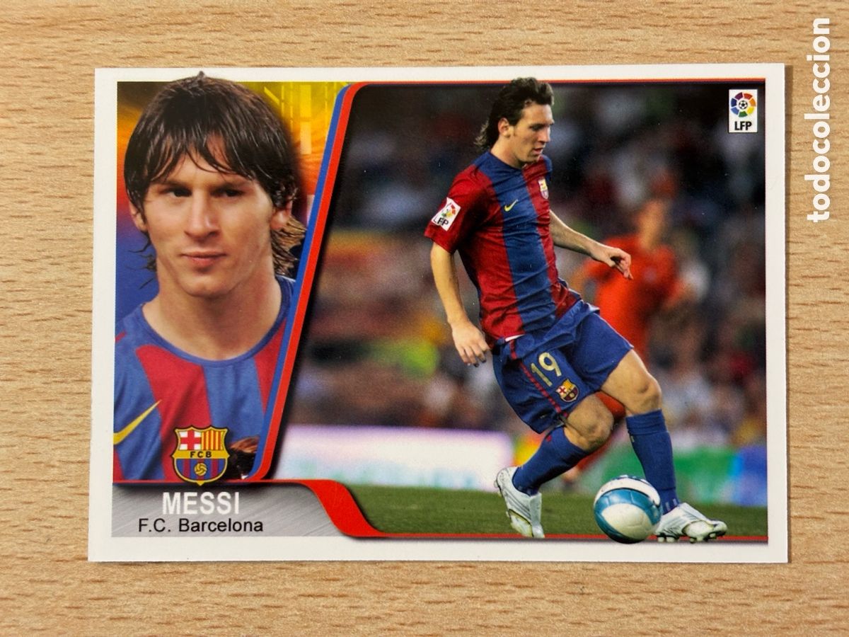 Cromos de f&uacute;tbol: # 33 Messi FC Barcelona Ediciones Estadio 07-08. Excelente estado Mint Condition