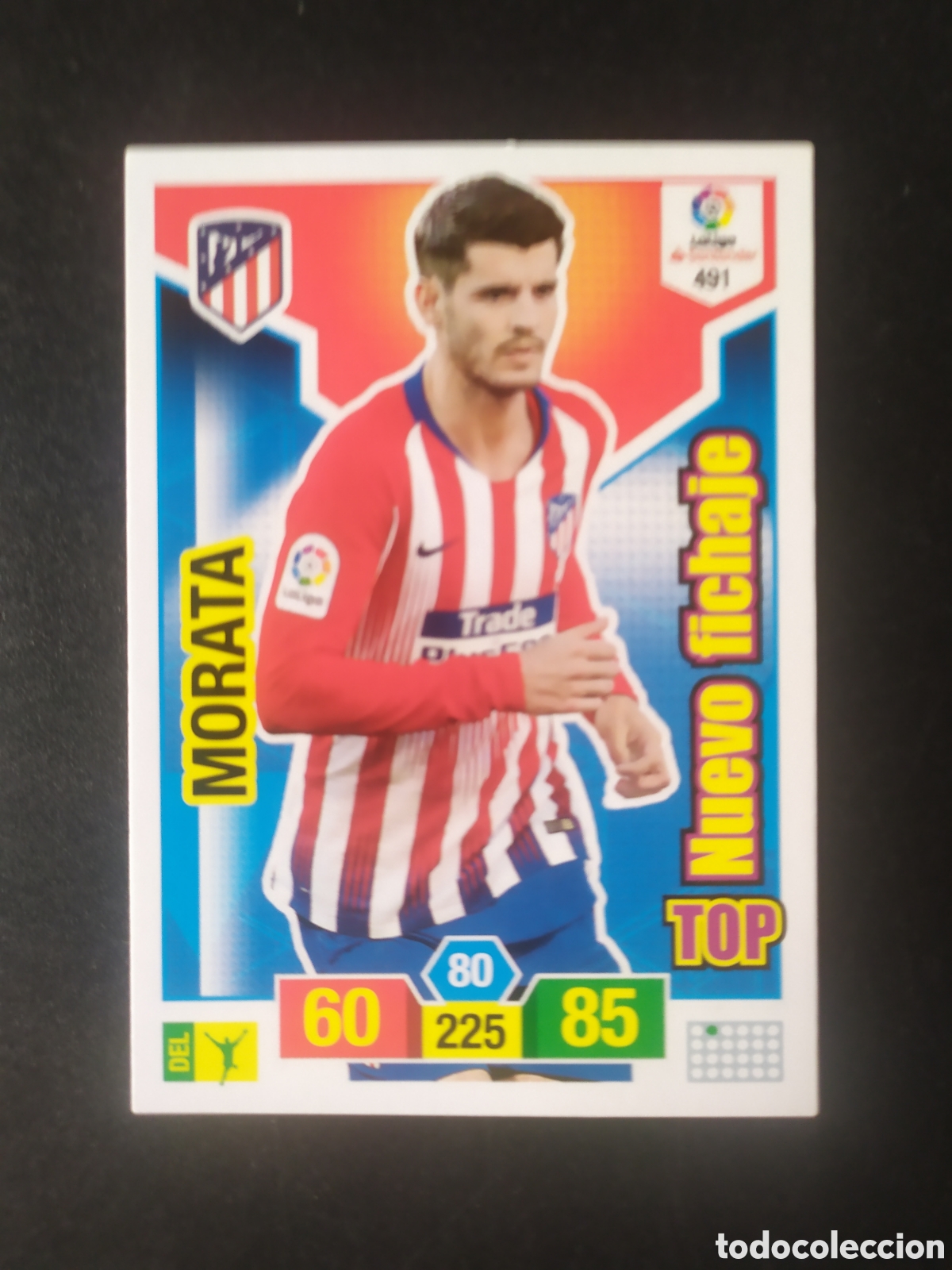 Cromos de f&uacute;tbol: Adrenalyn 2018 2019 18 19 panini Morata top nuevo fichaje n&deg; 491 Atl&eacute;tico Madrid