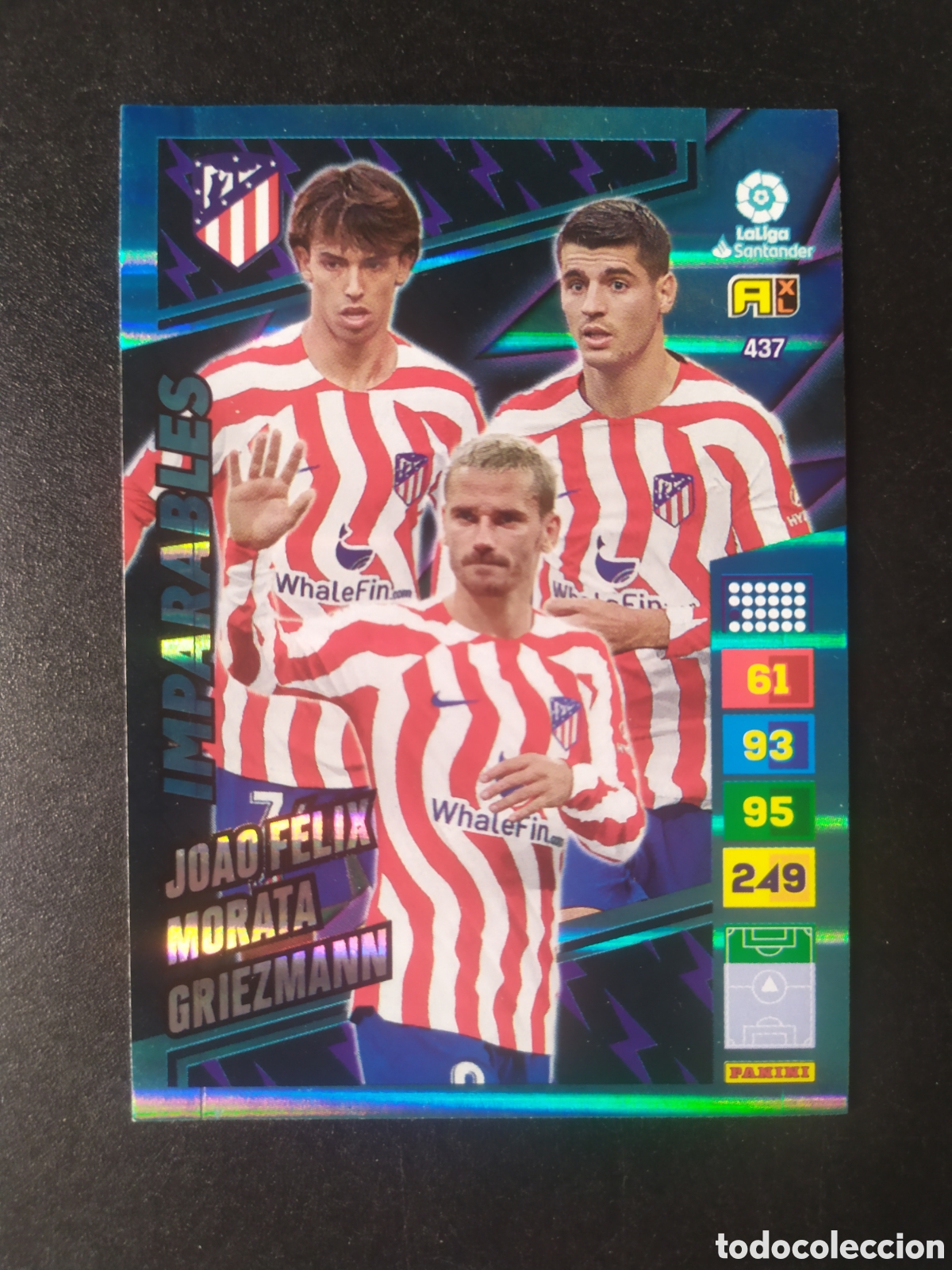 Cromos de f&uacute;tbol: Adrenalyn 2022 2023 22 23 panini Joao F&eacute;lix Griezmann Morata imparables n&deg; 437 Atl&eacute;tico Madrid
