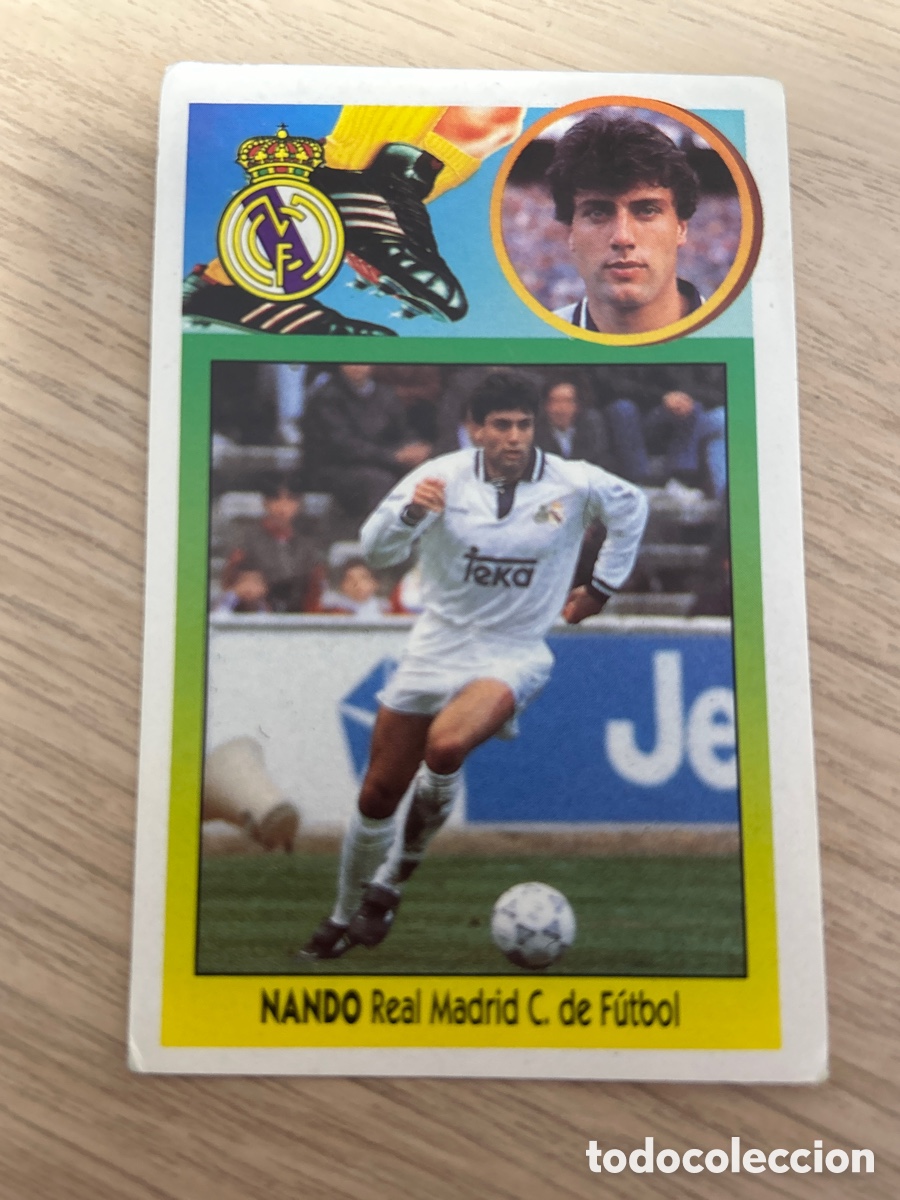 Cromos de f&uacute;tbol: NANDO REAL MADRID ADHESIVO LIGA ESTE 1993 1994 93 94 NUNCA PEGADO SIN PEGAR