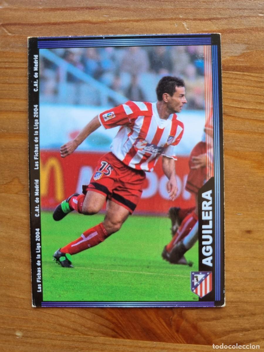 Football Stickers: 308 AGUILERA (Atl&eacute;tico de Madrid). Las Fichas de la Liga 2003 2004 03 04 (Mundicromo)