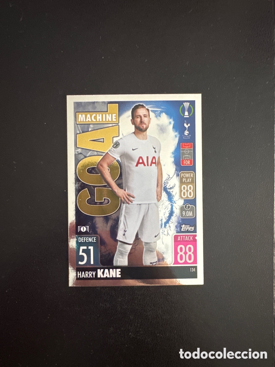 Football Stickers: HARRY KANE GOAL MACHINE N&Uacute;MERO 134 MATCH ATTAX 2021 2022