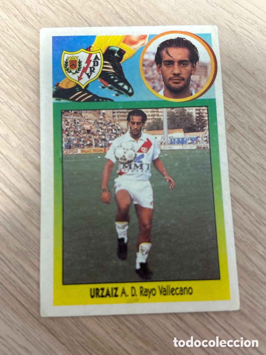 Cromos de f&uacute;tbol: URZAIZ RAYO VALLECANO FICHAJE 25 VERSI&Oacute;N ADHESIVO LIGA ESTE 1993 1994 93 94 NUNCA PEGADO SIN PEGAR