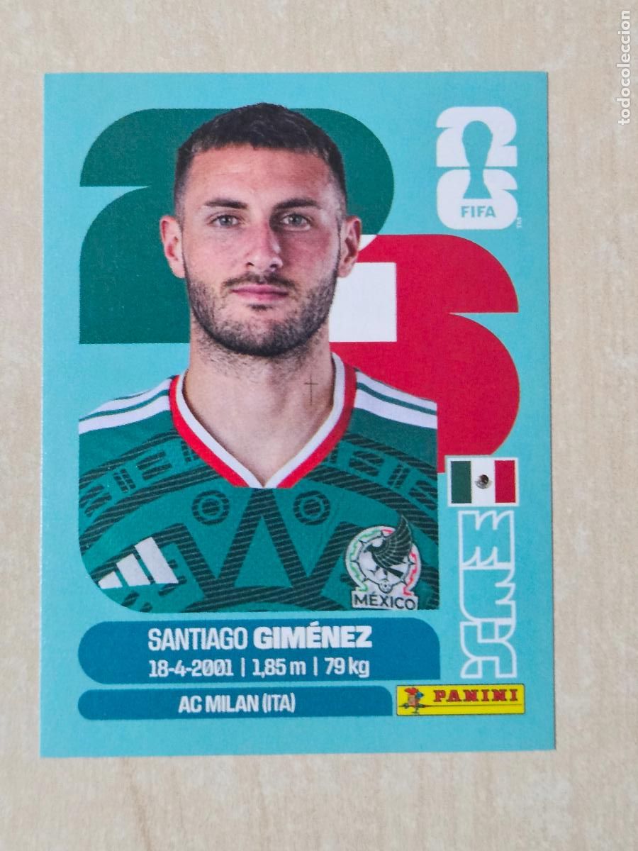 Cromos de f&uacute;tbol: CROMO N&ordm; MEX16 MEX 16 - SANTIAGO GIMENEZ MEXICO MUNDIAL FIFA WORLD CUP 2026 STICKER PANINI SIN PEGAR