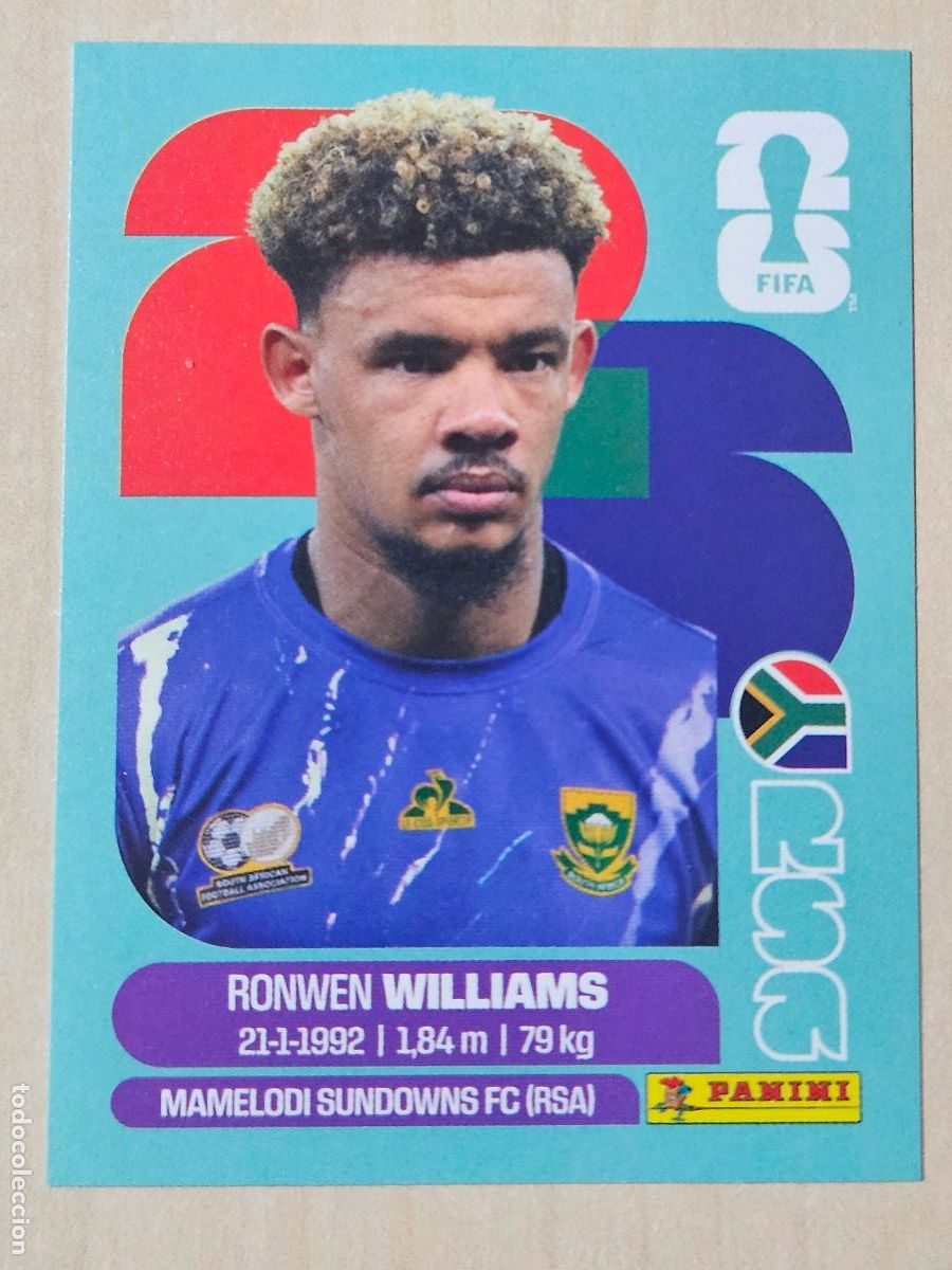 Football Stickers: CROMO RSA2 RSA 2 - RONWEN WILIAMS SUDAFRICA - MUNDIAL FIFA WORLD CUP 2026 STICKER PANINI SIN PEGAR