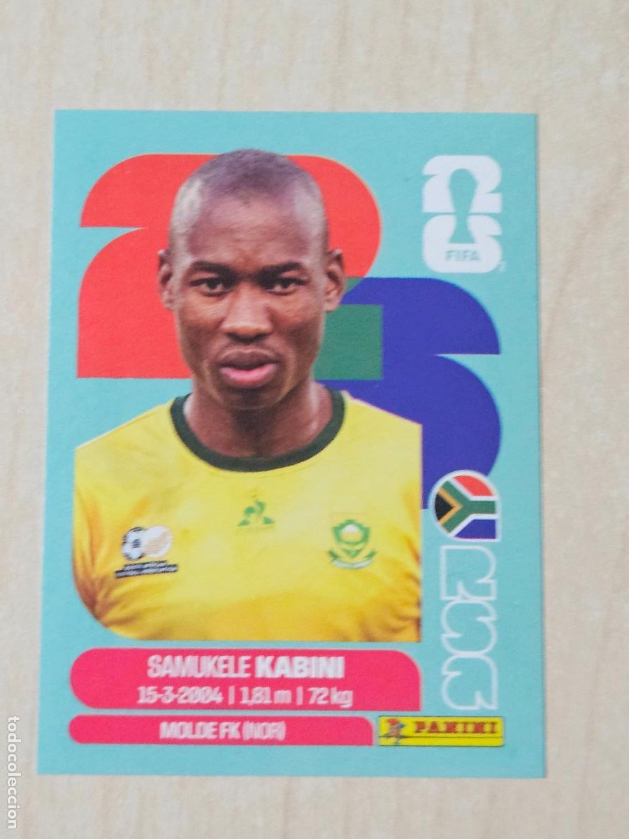 Fu&szlig;ball-Sticker: CROMO RSA5 RSA 5 - SAMUKELE KABINI SUDAFRICA - MUNDIAL FIFA WORLD CUP 2026 STICKER PANINI SIN PEGAR