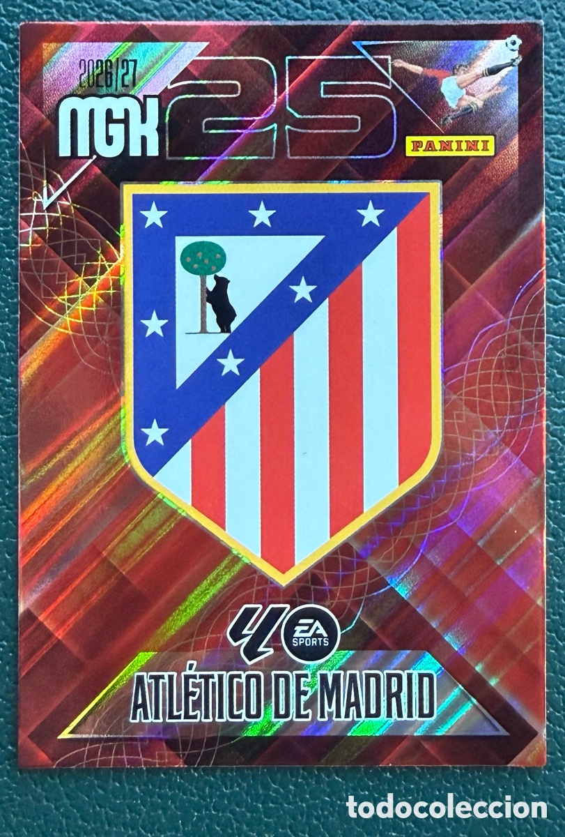 Cromos de f&uacute;tbol: 55 ESCUDO ATLETICO DE MADRID FICHAS ALBUM MEGACRACKS 2026 2027 MGK 26 27