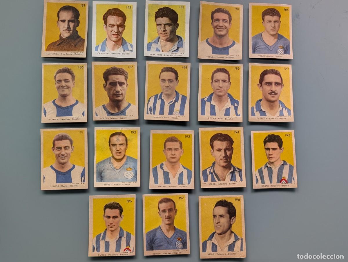 Cromos de f&uacute;tbol: MUY DIF&Iacute;CI LOTE 18 CROMOS COMPLETO ESPA&Ntilde;OL BARCELONA VERY RARE COMPLETE SET CARDS 1944 1945 FOOTBALL