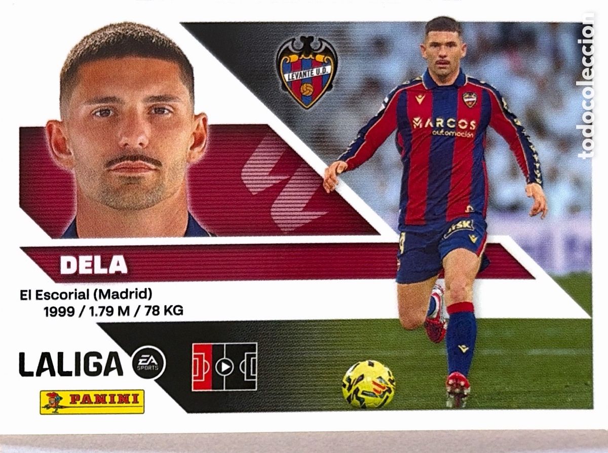 Cromos de f&uacute;tbol: 7.- Dela (LEVANTE) - COLECCIONES ESTE 2026/27 (PANINI)