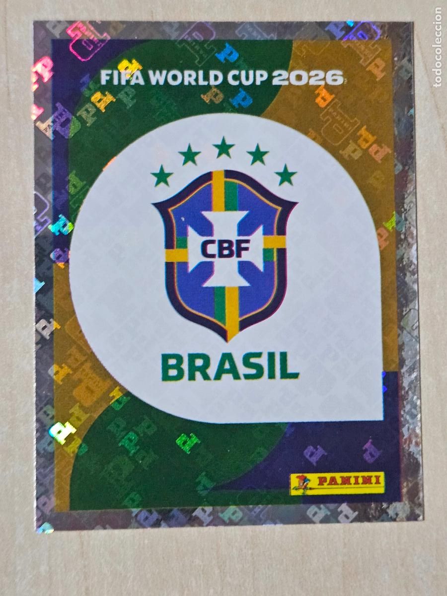 Cromos de f&uacute;tbol: CROMO BRA1 BRA 1 - ESCUDO BRASIL - MUNDIAL FIFA WORLD CUP 2026 STICKER PANINI SIN PEGAR
