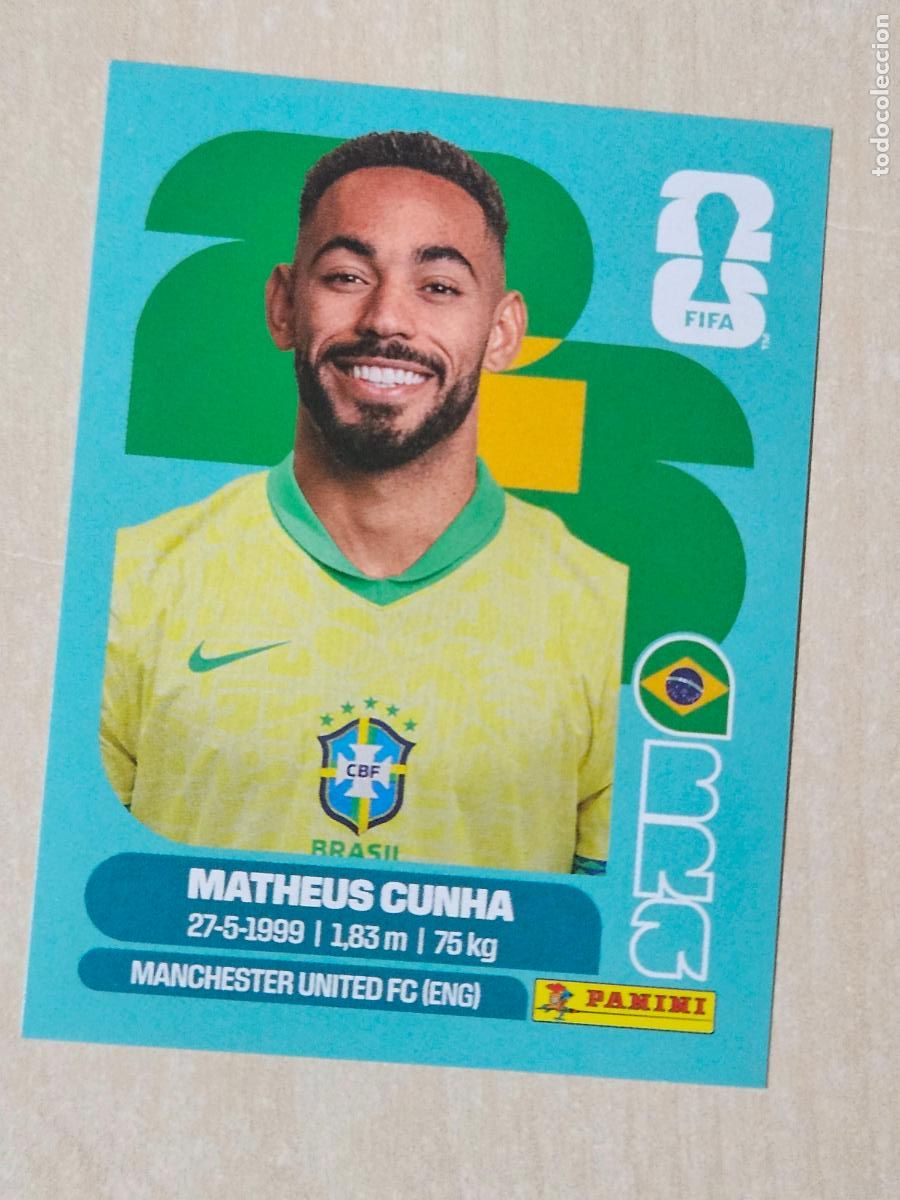 Cromos de f&uacute;tbol: CROMO BRA17 BRA 17 - MATHEUS CUNHA BRASIL - MUNDIAL FIFA WORLD CUP 2026 STICKER PANINI SIN PEGAR