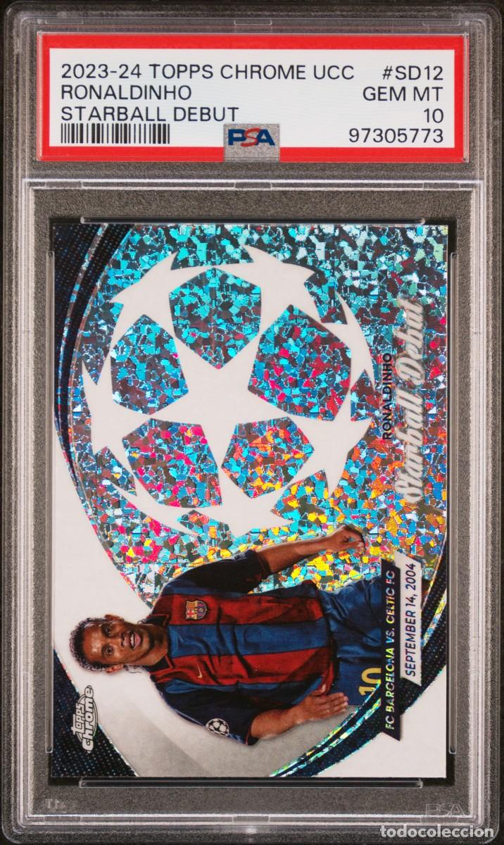Cromos de f&uacute;tbol: Ronaldinho #SD12 FC Barcelona Topps Chrome Starball Debut 2023 24 Psa 10