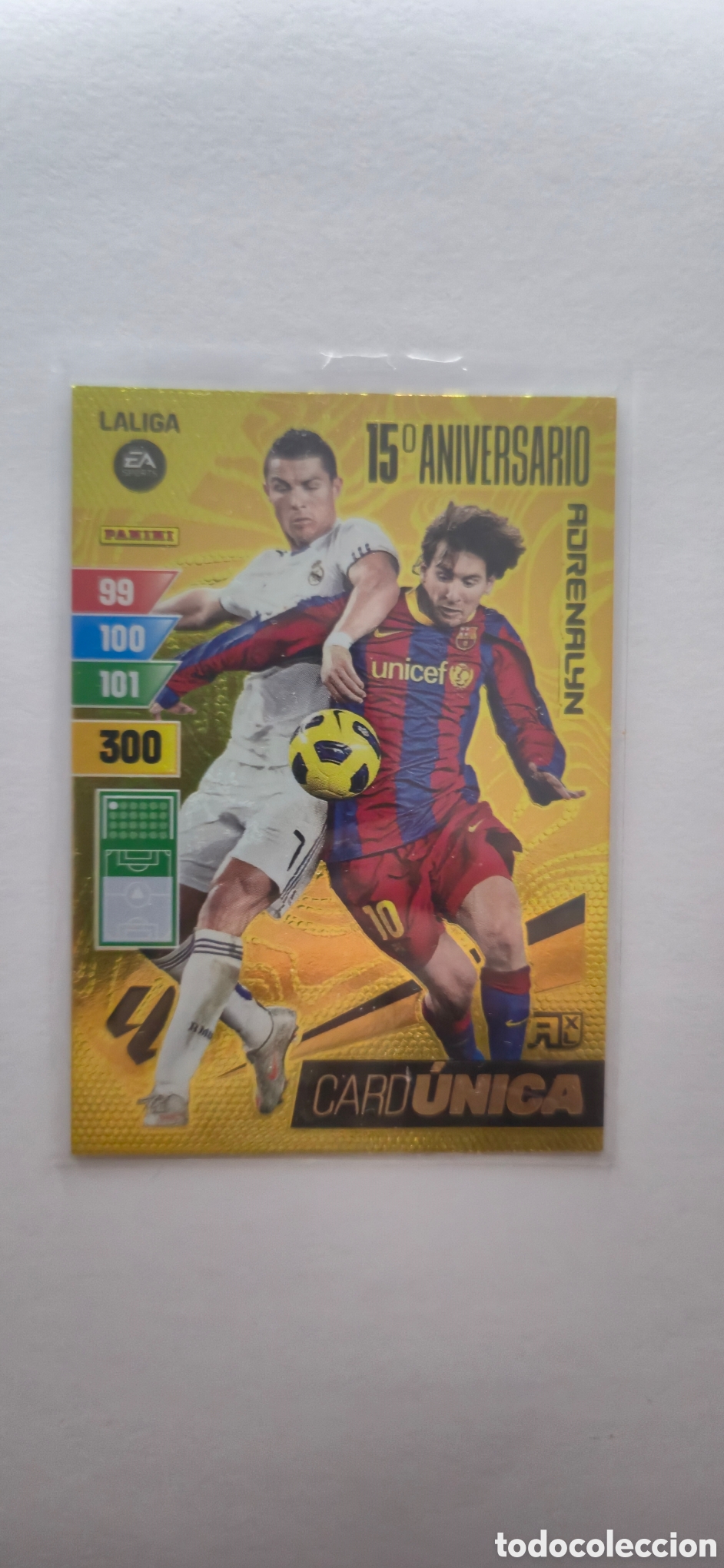 Cromos de f&uacute;tbol: CARD UNICA MESSI CRISTIANO 23 24 ADRENALYN