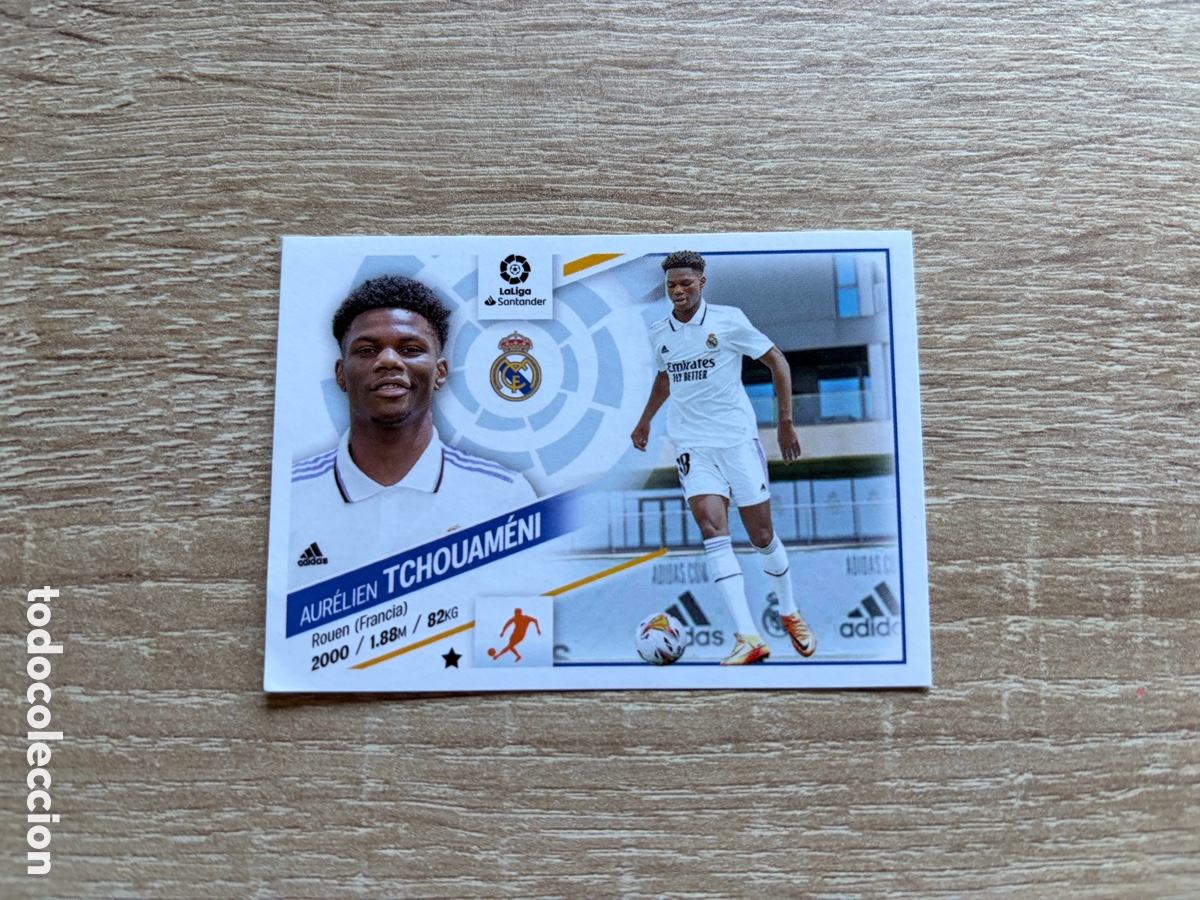 Cromos de f&uacute;tbol: 1 AUR&Eacute;LIEN TCHOUAM&Eacute;NI LIGA ESTE EDICIONES ESTE 2022 2023 22 23 REAL MADRID &Uacute;LTIMOS FICHAJES