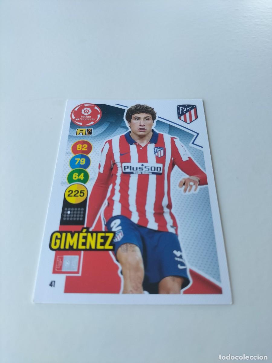 Cromos de f&uacute;tbol: 1 CROMO FICHA PANINI ADRENALYN TEMPORADA 20-21 2020-2021 ATL&Eacute;TICO MADRID 41 GIMENEZ