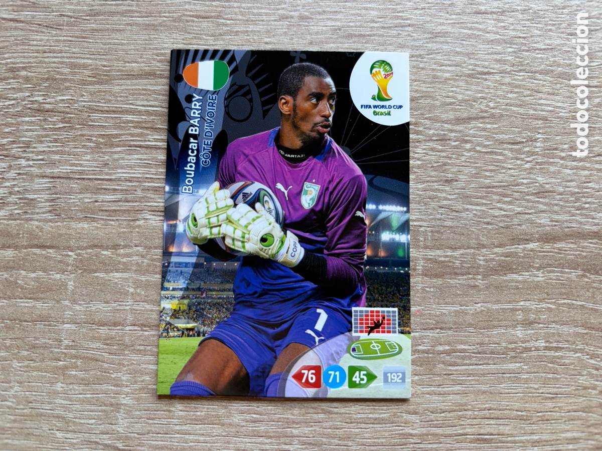 Cromos de f&uacute;tbol: BOUBACAR BARRY PANINI ADRENALYN XL FIFA WORLD CUP BRASIL 2014 C&Ocirc;TE D'IVOIRE