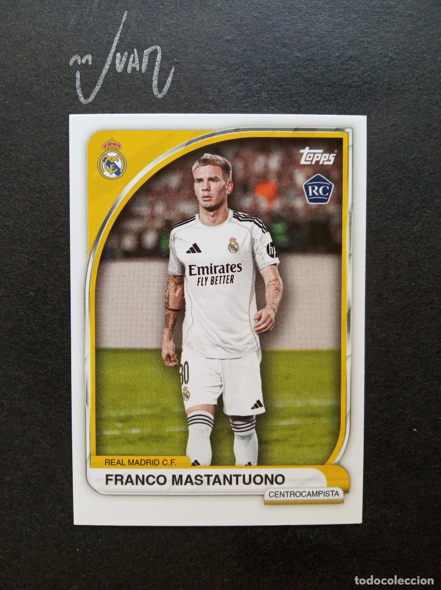 Cromos de f&uacute;tbol: N&ordm; 9 ROOKIE MASTANTUONO REAL MADRID ARGENTINA ⚽ TOPPS &reg; COLLECTOR TIN 2025 2026 25 26 NUEVO