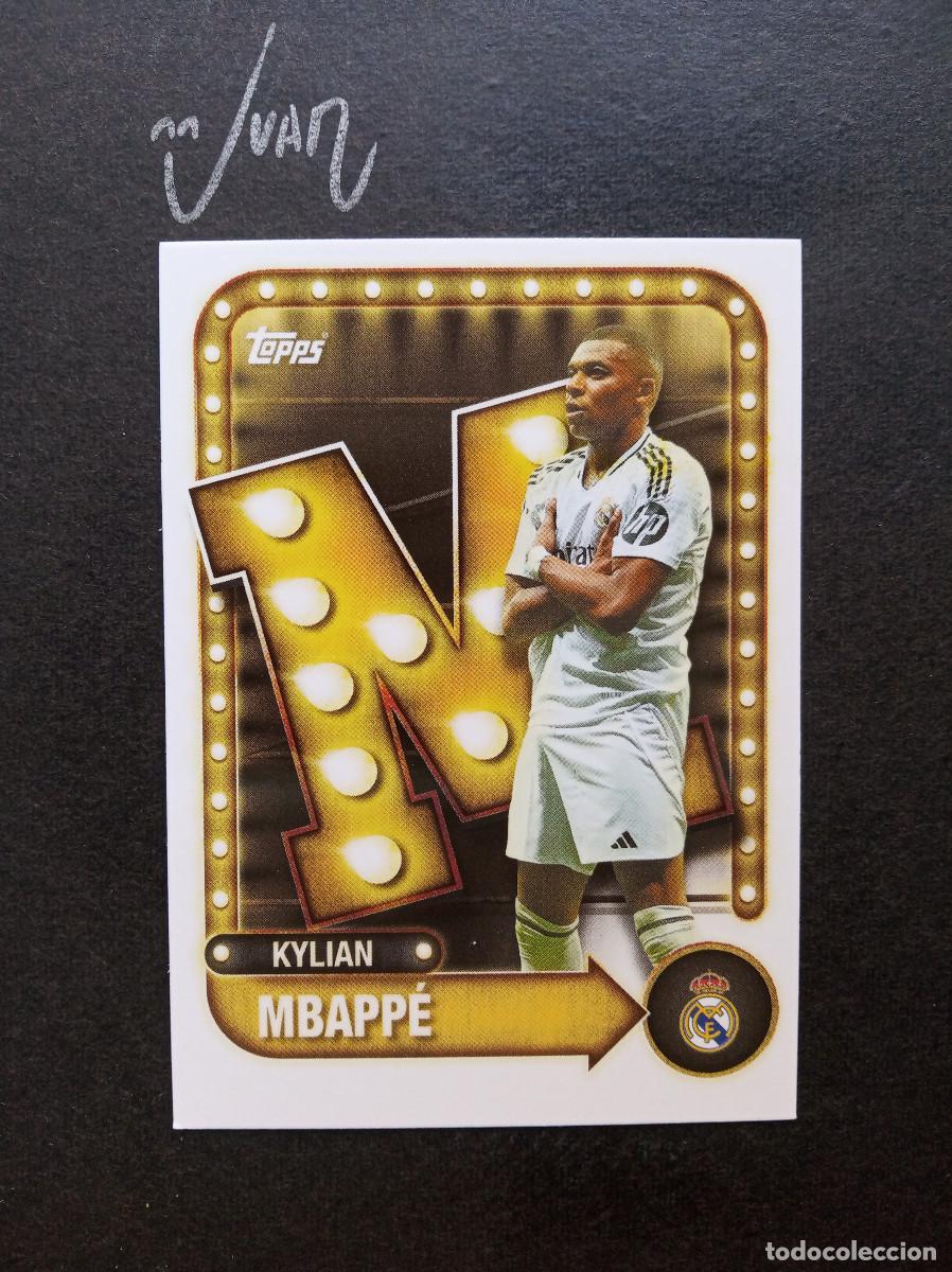 Football Stickers: N&ordm; 26 NAME IN LIGHTS MBAPPE REAL MADRID FRANCIA ⚽ TOPPS &reg; COLLECTOR TIN 2025 2026 25 26 NUEVO