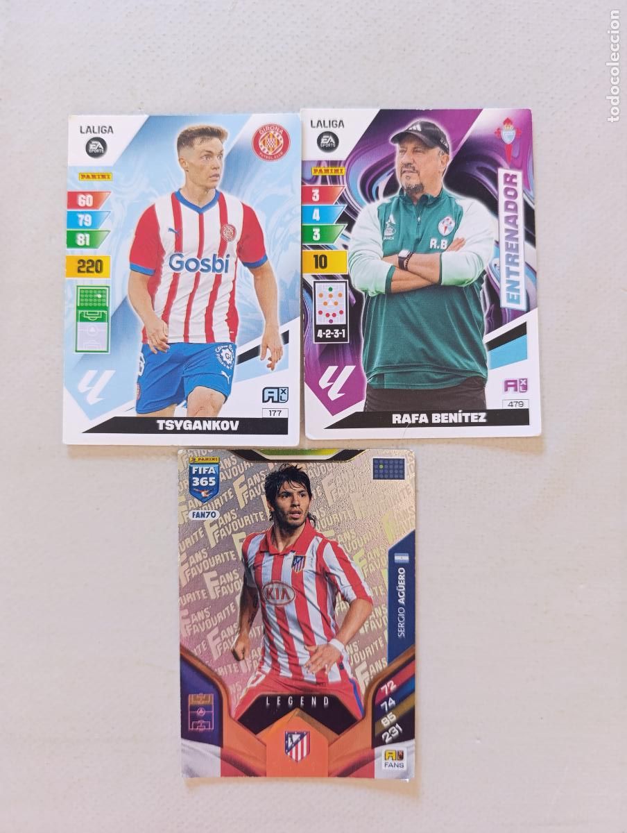 Football Stickers: LOTE 3 CROMOS FUTBOL - PANINI ADRENALYN - SERGIO AGUERO / RAFA BENITEZ / TSYGANKOV (F7A)