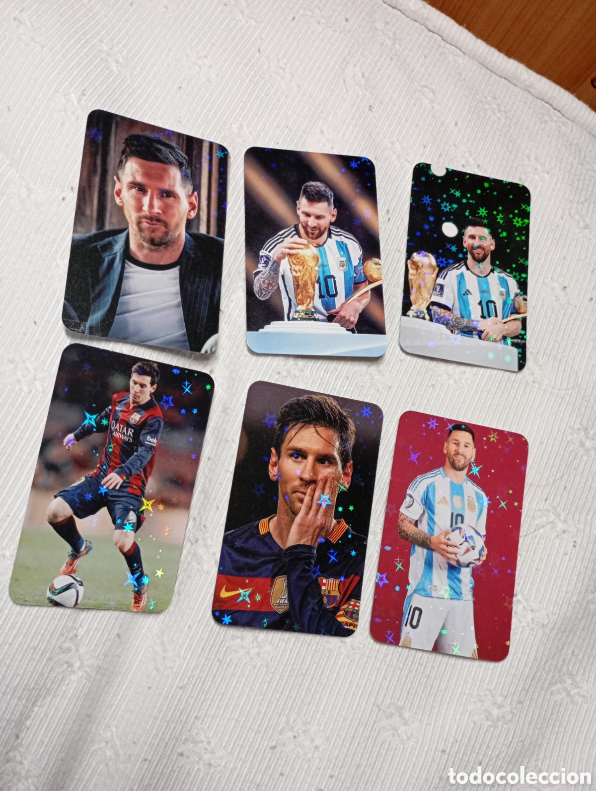 Cromos de f&uacute;tbol: Cromos Messi fantas&iacute;a ,hologramas estrellas