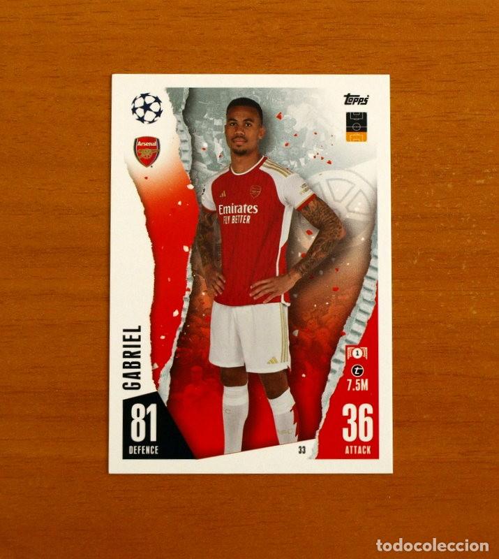 Cromos de f&uacute;tbol: Arsenal FC - N&ordm; 33 Gabriel - Topps Match Attax Trading Card Game 2023-2024-23-24