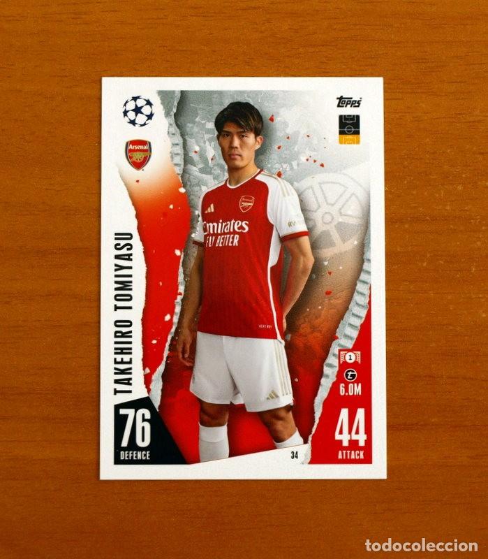 Cromos de f&uacute;tbol: Arsenal FC - N&ordm; 34 Takehiro Tomiyasu - Topps Match Attax Trading Card Game 2023-2024-23-24