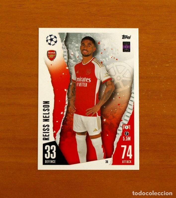 Cromos de f&uacute;tbol: Arsenal FC - N&ordm; 36 Reiss Nelson - Topps Match Attax Trading Card Game 2023-2024-23-24