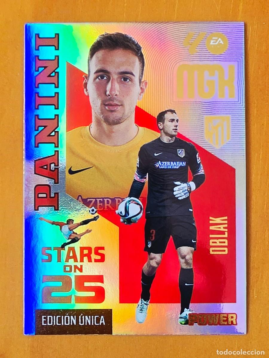 Cromos de f&uacute;tbol: 447P Jan Oblak, Atl&eacute;tico de Madrid, Stars on 25 Power Edici&oacute;n &Uacute;nica, Panini Megacracks MGK 2026 2027