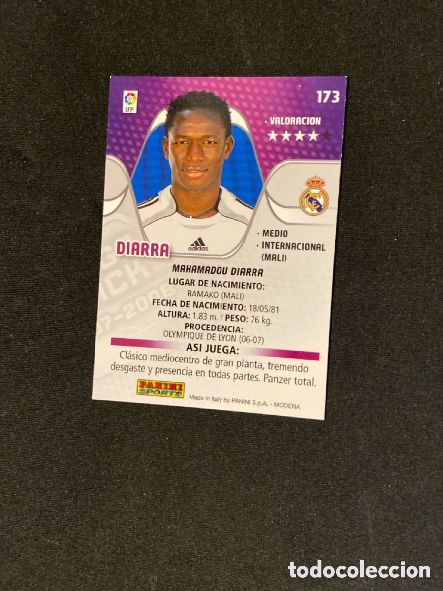 Cromos de f&uacute;tbol: DIARRA 173 (REAL MADRID) PANINI MEGACRACKS 2007-2008 07 08 CROMO CARTA M-3 - Foto 2