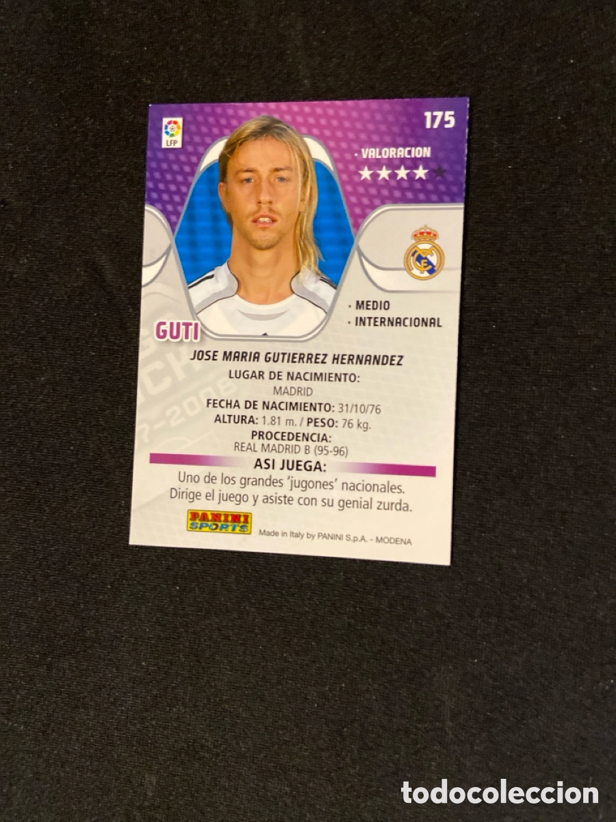 Cromos de f&uacute;tbol: GUTI 175 (REAL MADRID) MEGA - Foto 2