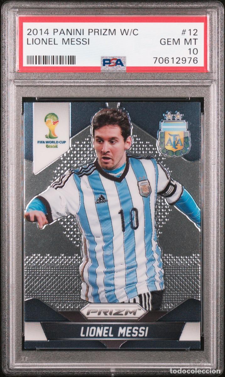 Cromos de f&uacute;tbol: Messi #12 Argentina Panini Prizm World Cup Stickers 2014 Psa 10