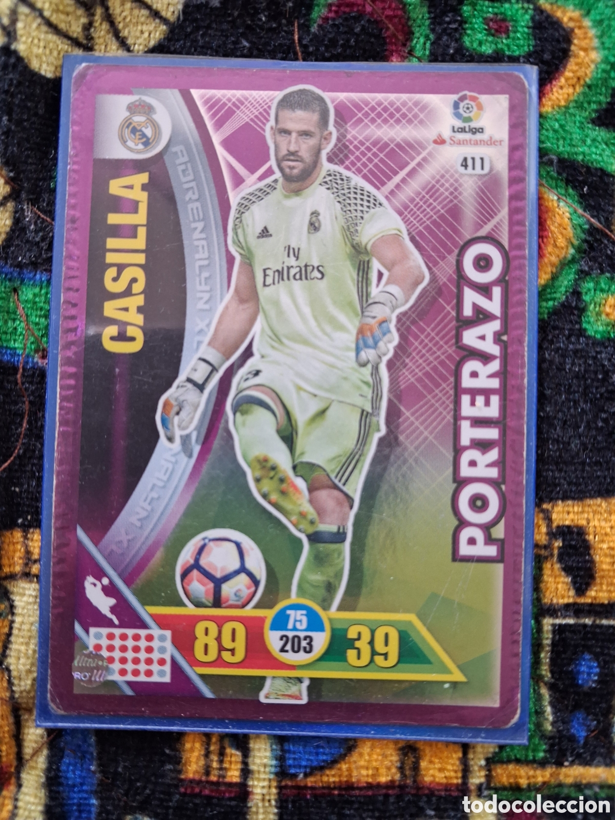 Football Stickers: FUTBOL - ADRENALYN - 2016-2017 - 16-17 - REAL MADRID - 411 - CASILLA - PORTERAZO