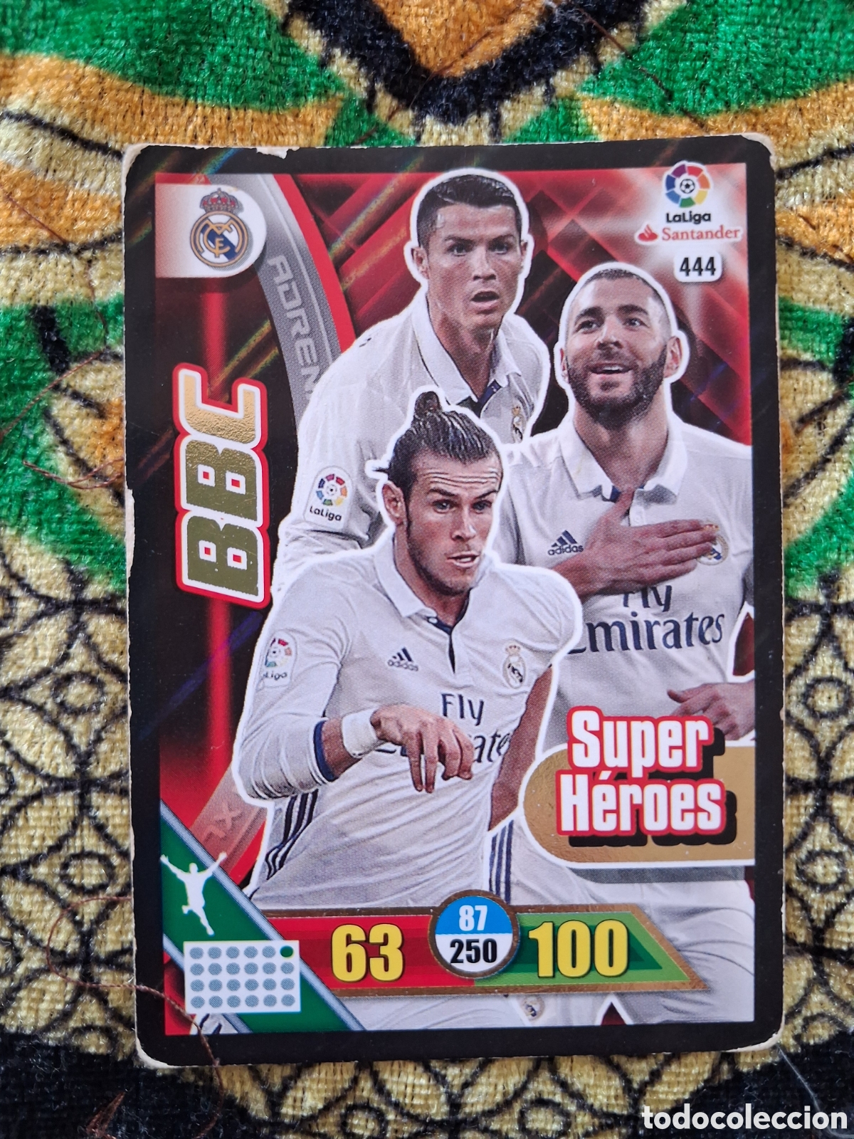 Football Stickers: ADRENALYN XL 2016 2017 PANINI N&ordm; 444 BBC (REAL MADRID) SUPER HEROES BALE BENZEMA CR CROMO LIGA 16