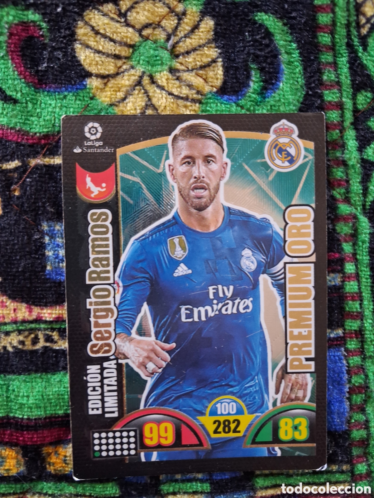 Football Stickers: SERGIO RAMOS PREMIUM ORO EDICION LIMITADA REAL MADRID ADRENALYN XL 2017 2018 17 18