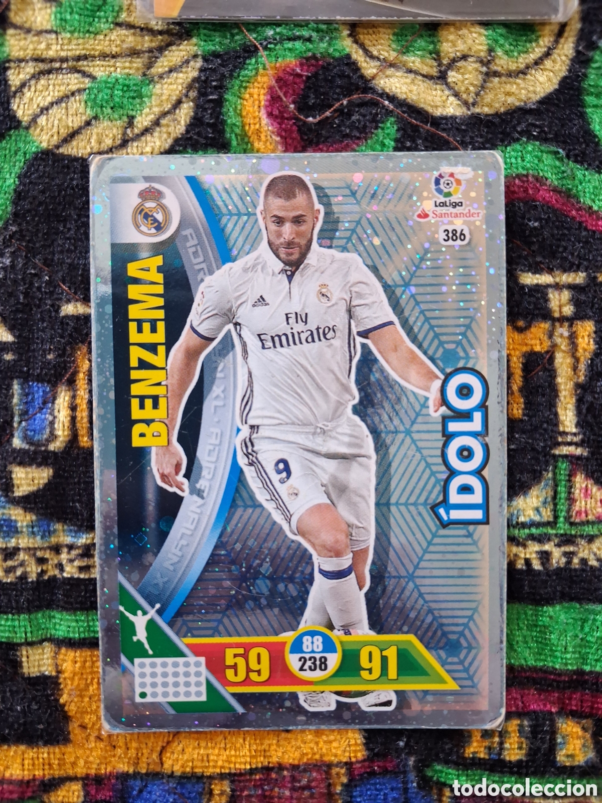 Football Stickers: 386 - Benzema - Real Madrid - Adrenalyn XL Liga 2016 - 2017 &Iacute;dolo