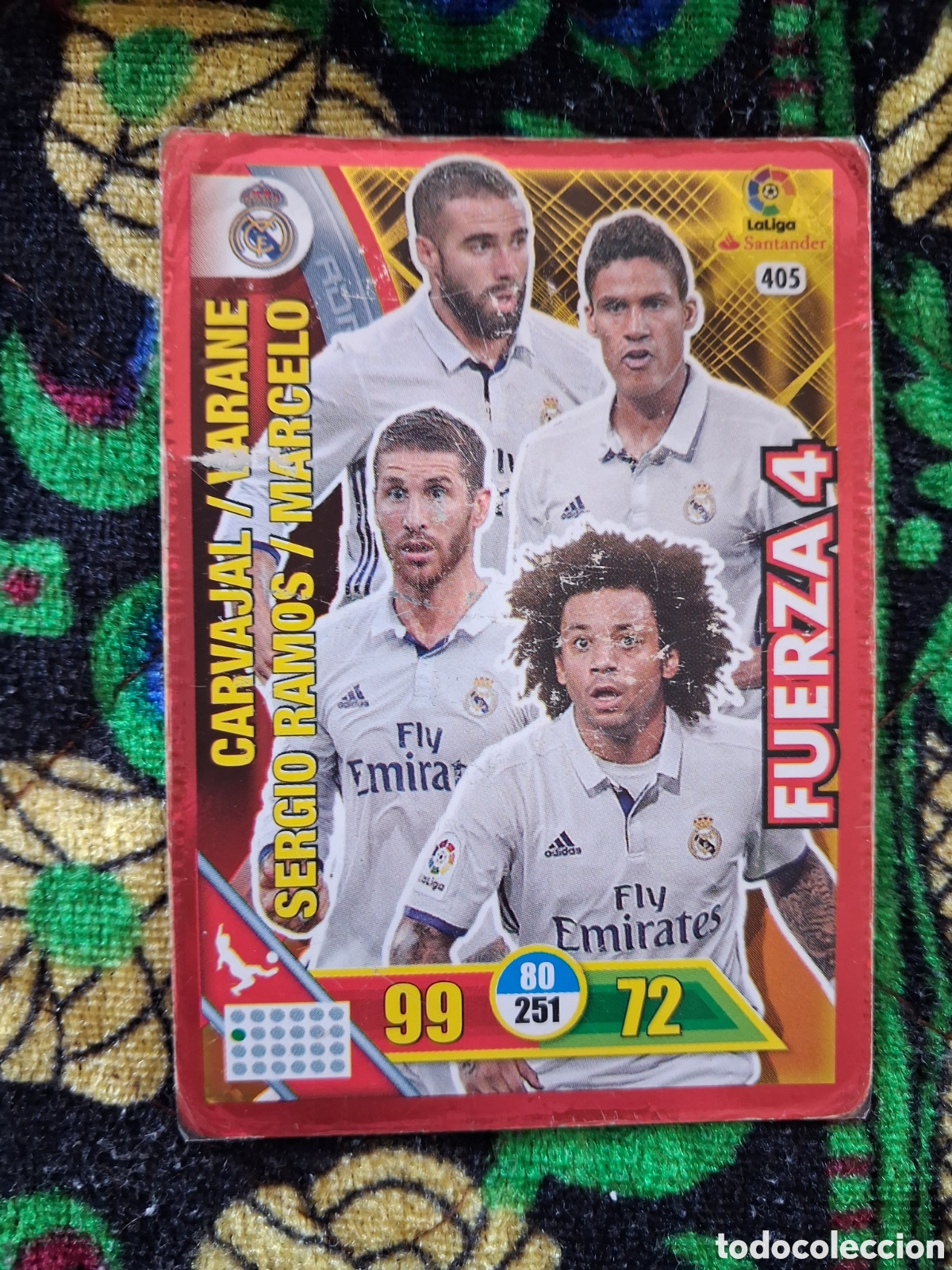 Football Stickers: FUERZA 4 CARVAJAL VARANE RAMOS MARCELO 405 REAL MADRID ADRENALYN XL 2016 2017 PANINI 16 17