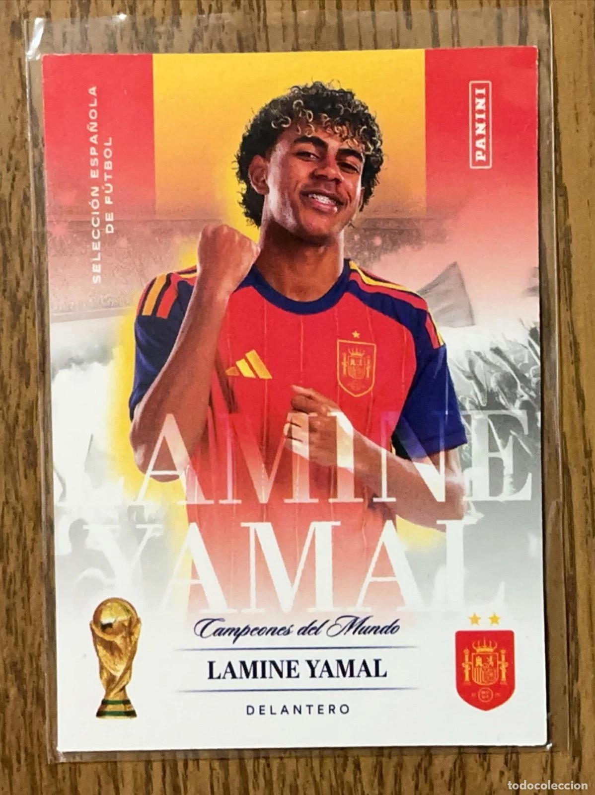 Cromos de f&uacute;tbol: Lamine Yamal #19 Campeones del Mundo Selecci&oacute;n Espa&ntilde;ola Panini 2026