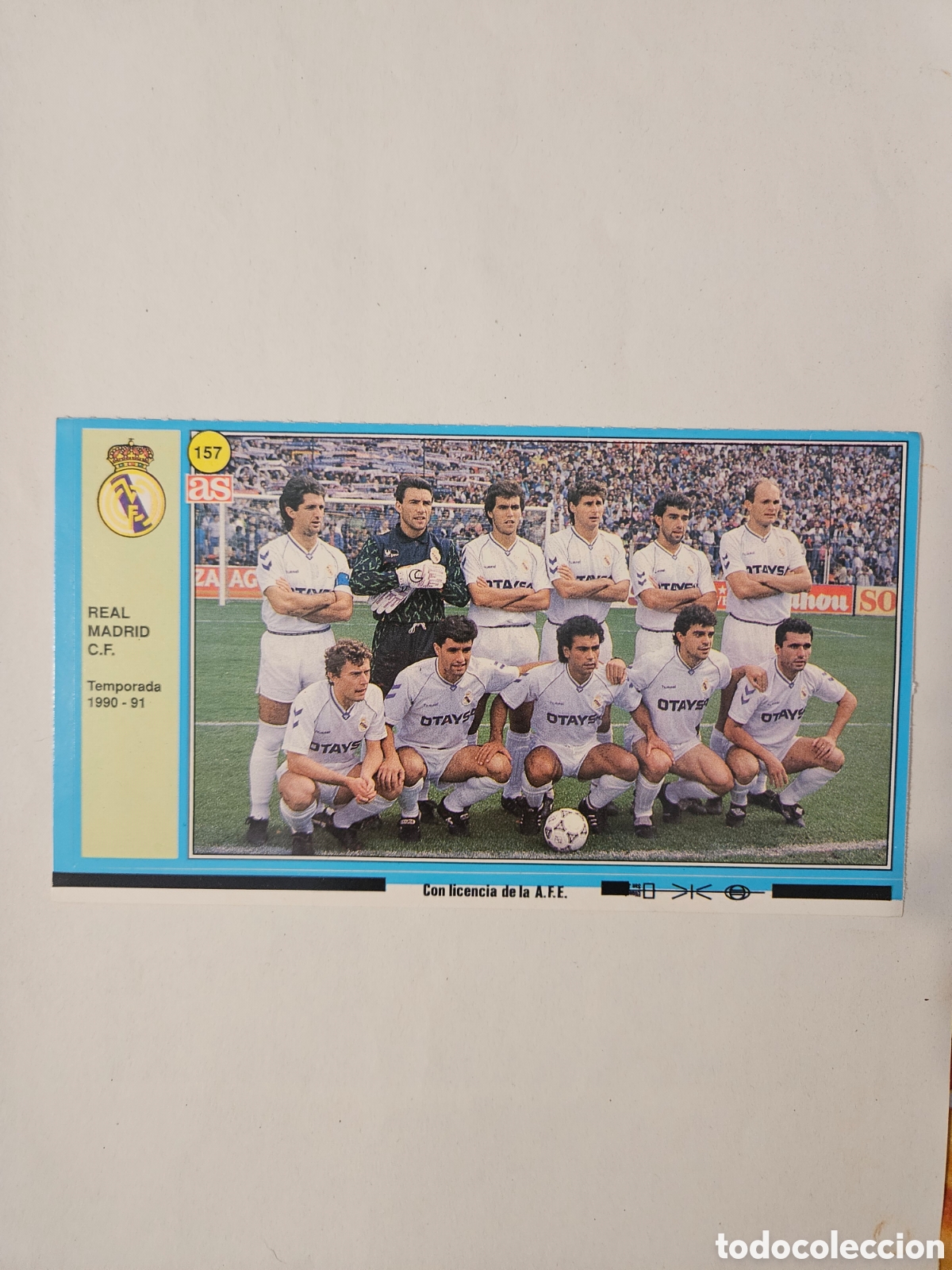 Football Stickers: REAL MADRID ALINEACION AS 90 91 CROMOS 1990 1991 FUTBOL LIGA - SIN PEGAR - 157