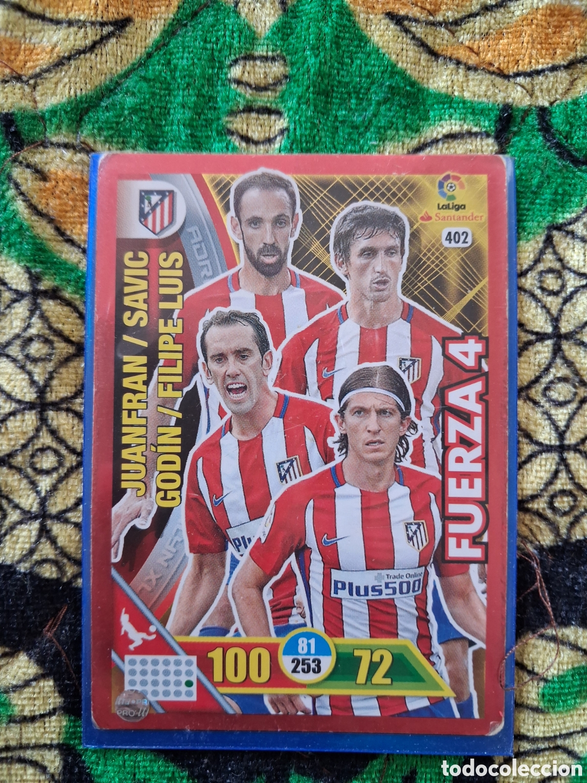 Cromos de f&uacute;tbol: ADRENALYN XL 2016 2017 PANINI N&ordm; 402 FUERZA 4 ATLETICO MADRID JUANFRAN SAVIC GODIN FILIPE LUIS 16 17