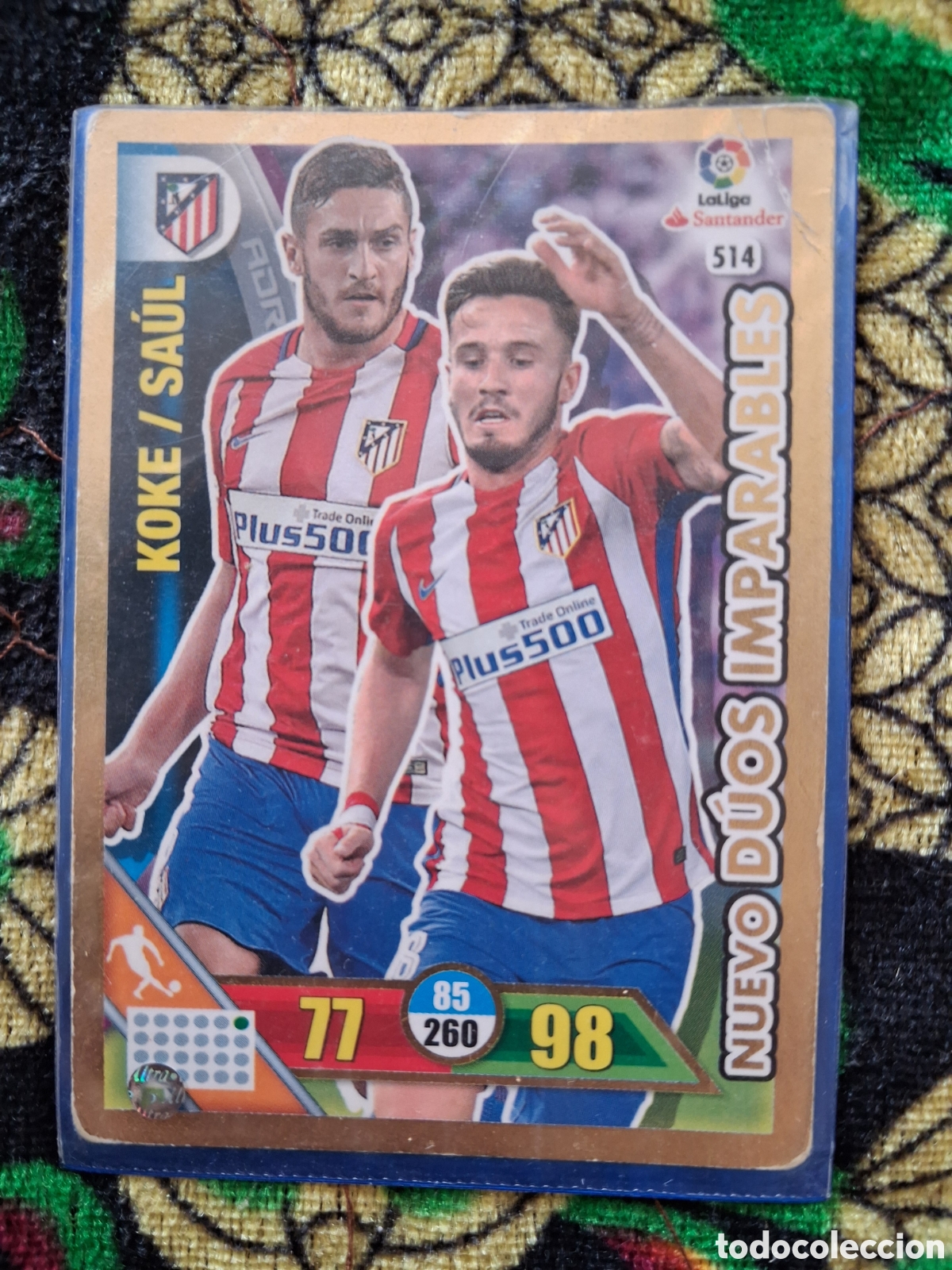 Cromos de f&uacute;tbol: FUTBOL - ADRENALYN - 2016-2017 - 16-17 - ATLETICO MADRID - 514 - KOKE - SAUL - NUEVO DUOS IMPARABLES
