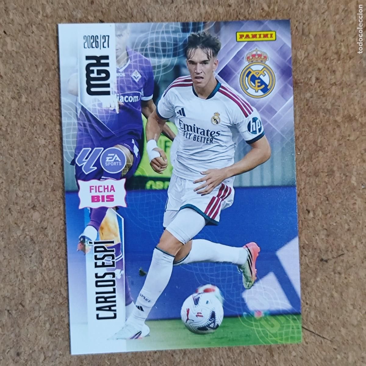 Football Stickers: MEGACRACKS 2&ordf; EDICION 26/27 CARD FICHA BIS CARLOS ESPI REAL MADRID # 233BIS PANINI