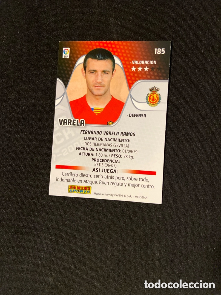 Cromos de f&uacute;tbol: VARELA 185 (MALLORCA) MEGA - Foto 2
