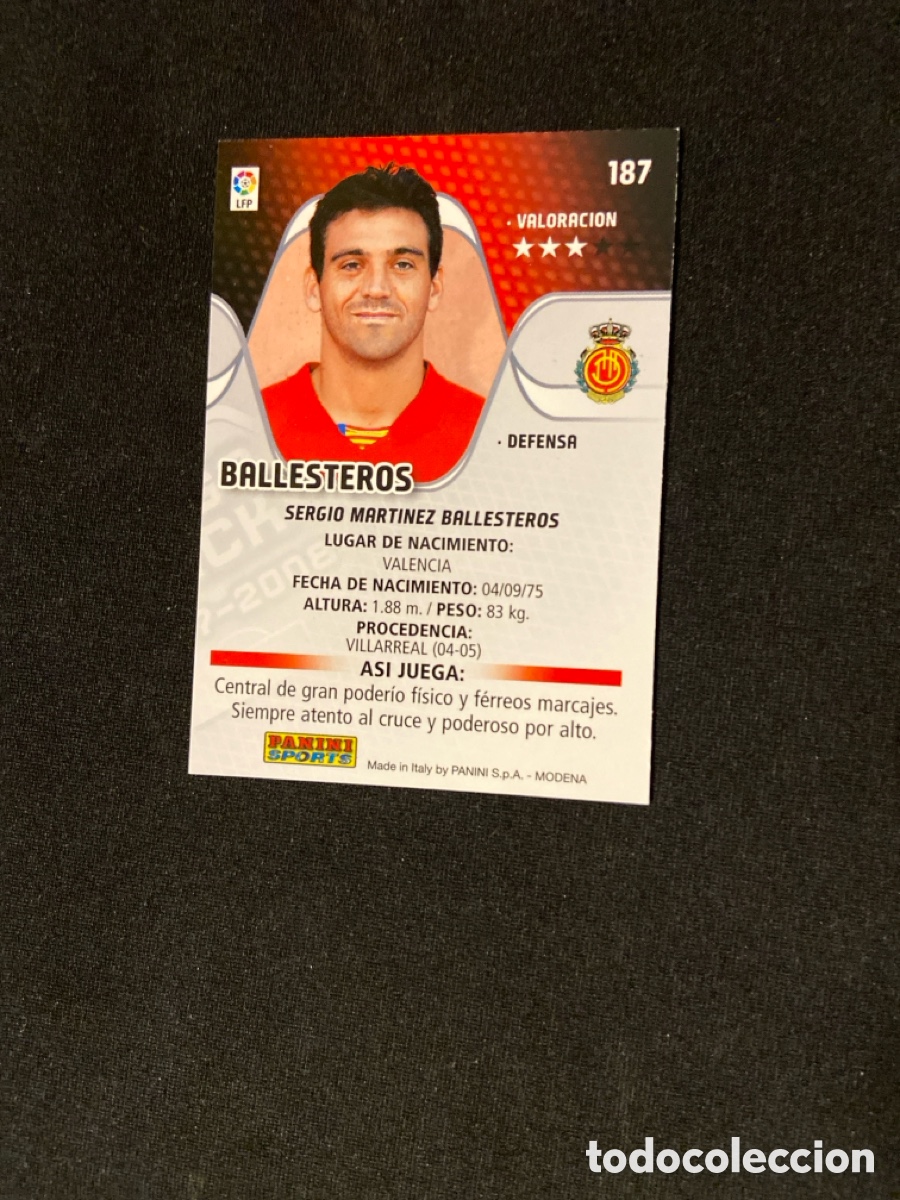 Cromos de f&uacute;tbol: BALLESTEROS 187 (MALLORCA) - Foto 2